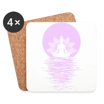 Yoga Yogini Health Meditation Outfits Girls - Coasters (set of 4) - white - Front