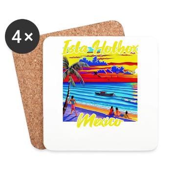 Isla Holbox Mexico - Coasters (set of 4) - white - Front