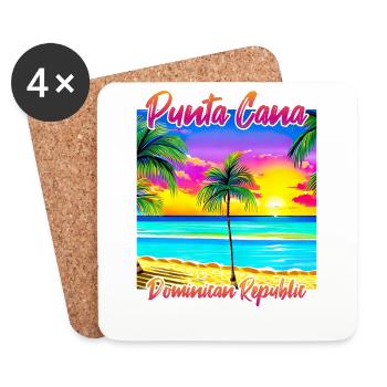 Punta Cana Dominikanische Republik - Untersetzer (4er-Set) - Weiß - Vorne