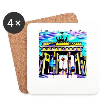 Ich wäre lieber in Berlin - Untersetzer (4er-Set) - Weiß - Vorne