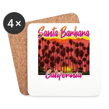 Santa Barbara California - Untersetzer (4er-Set) - Weiß - Vorne