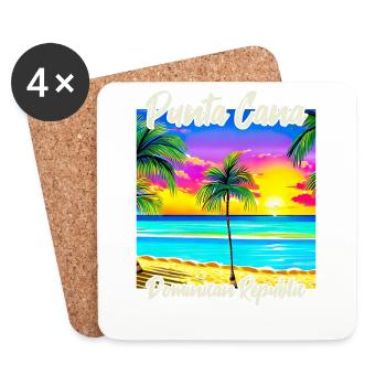 Punta Cana République dominicaine - Dessous de verre (lot de 4) - blanc - Devant