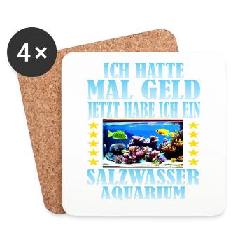 Salzwasseraquarium Sprüche auf Deutsch - Untersetzer (4er-Set) - Weiß - Vorne
