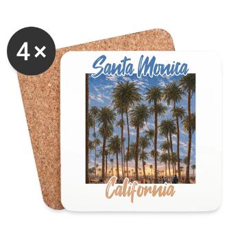 Santa Monica California - Untersetzer (4er-Set) - Weiß - Vorne