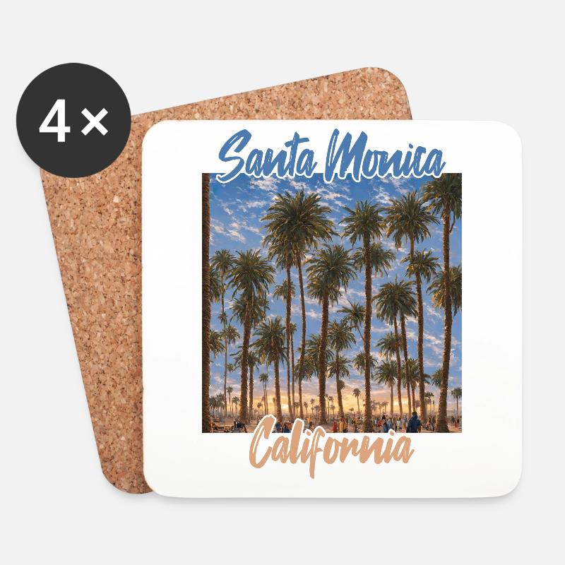 Santa Monica California - Untersetzer (4er-Set) - Weiß
