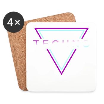 Techno House Party EDM Festival Goa Electro Rave - Dessous de verre (lot de 4) - blanc - Devant