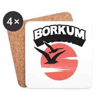 Borkum Seagull Sun Island Chemise - Dessous de verre (lot de 4) - blanc - Devant