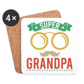 Grandpa, best grandfather Super Opi, niece grandson - Coasters (set of 4) - white - Front