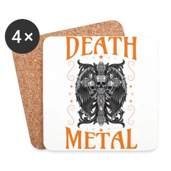 Goth Satan Rock Festivals Black Heavy Death Metal - Untersetzer (4er-Set) - Weiß - Vorne