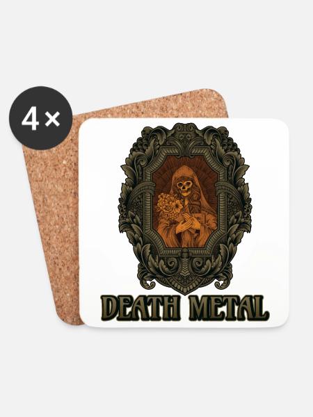 Goth Satan Rock Festivals Black Heavy Death Metal - Coasters (set of 4) - white