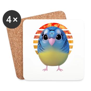 Vögel beobachten Vogel - Untersetzer (4er-Set) - Weiß - Vorne
