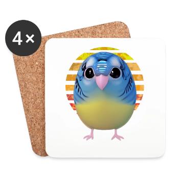 Vögel beobachten Vogel - Untersetzer (4er-Set) - Weiß - Vorne