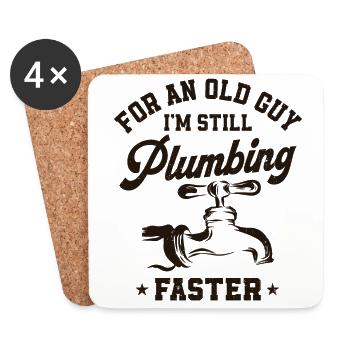 Plumbing Plumber Grandpa Retired - Coasters (set of 4) - white - Front