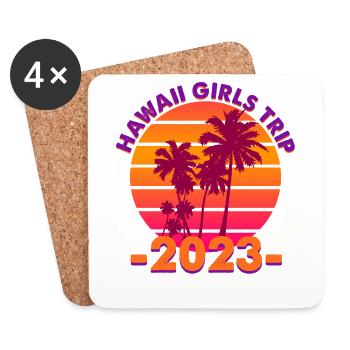 Hawai Girls Trip 2023 Hawaii - Dessous de verre (lot de 4) - blanc - Devant