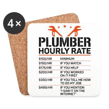 Plumbing Plumber Vintage Plumber - Coasters (set of 4) - white - Front