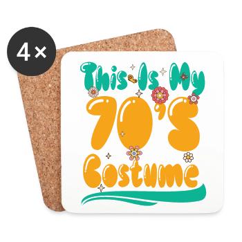 70er Jahre Outfit für Frauen & Männer, das ist mein 70er Jahre Kostüm - Untersetzer (4er-Set) - Weiß - Vorne