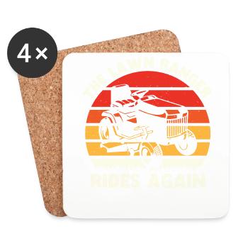 Der Lawn Ranger reitet wieder Shirt Rasen - Untersetzer (4er-Set) - Weiß - Vorne