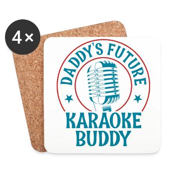 Karaoke Singer Daddy's Future - Untersetzer (4er-Set) - Weiß - Vorne