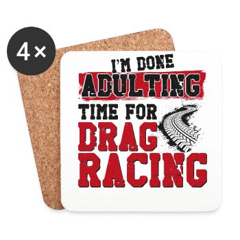 Drag Racing Race Car Vintage I'm - Untersetzer (4er-Set) - Weiß - Vorne