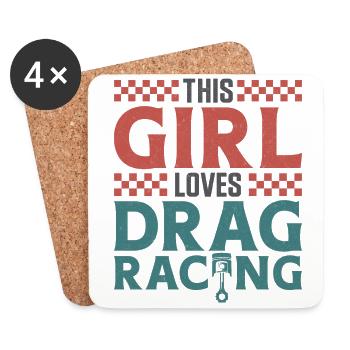 Drag Racing Race Car Girl This - Coasters (set of 4) - white - Front