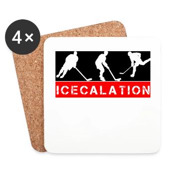 Ice hockey team, club, club, player coach fan - Coasters (set of 4) - white - Front