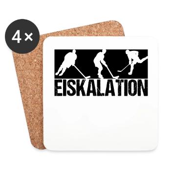 Eishockey Team, Club, Verein, Spieler Trainer Fan - Untersetzer (4er-Set) - Weiß - Vorne