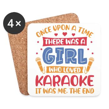 Karaoke Singer Once Upon A Time - Untersetzer (4er-Set) - Weiß - Vorne