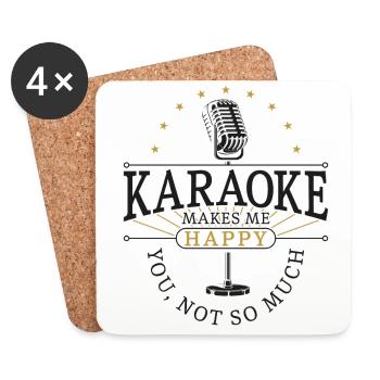 Karaoke Singer Karaoke Makes Me - Untersetzer (4er-Set) - Weiß - Vorne