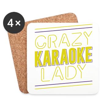 Karaoke Singer Crazy Karaoke Lady - Untersetzer (4er-Set) - Weiß - Vorne