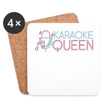 Karaoke Singer 80s Retro Karaoke - Untersetzer (4er-Set) - Weiß - Vorne