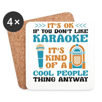 Karaoke Singer It's Ok If You - Untersetzer (4er-Set) - Weiß - Vorne