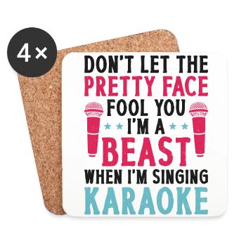 Karaoke Singer Don't Let The - Coasters (set of 4) - white - Front