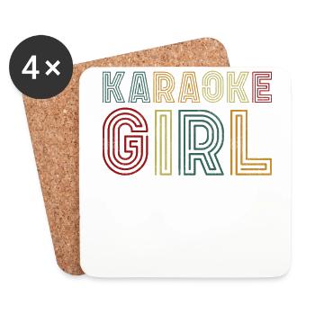 Karaoke Singer Retro Vintage - Untersetzer (4er-Set) - Weiß - Vorne