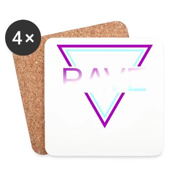 Rave Techno House Party EDM Festival Goa Electro - Dessous de verre (lot de 4) - blanc - Devant