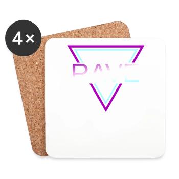 Rave Techno House Party EDM Festival Goa Electro - Dessous de verre (lot de 4) - blanc - Devant