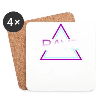 Rave Techno House Party EDM Festival Goa Electro - Dessous de verre (lot de 4) - blanc - Devant
