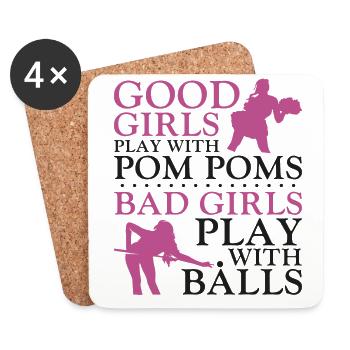 Billiards Pool Player Ball Girl - Untersetzer (4er-Set) - Weiß - Vorne