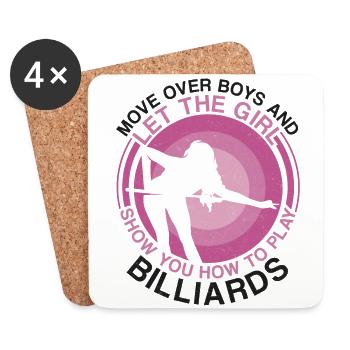 Billiards Pool Player Ball Girl - Untersetzer (4er-Set) - Weiß - Vorne