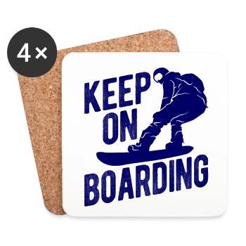 Snowboard Spruch für Snowboarder - Untersetzer (4er-Set) - Weiß - Vorne