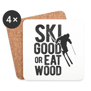 Skiurlaub Spruch Für Ski Skifahrer - Untersetzer (4er-Set) - Weiß - Vorne