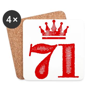 71 Number crown - Coasters (set of 4) - white - Front
