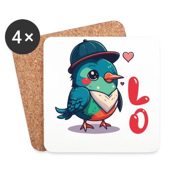 Valentine's Day girlfriend, boyfriend, man, wife partner - Coasters (set of 4) - white - Front
