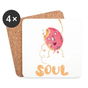 Petite amie, petit ami, homme, partenaire de la Saint-Valentin - Dessous de verre (lot de 4) - blanc - Devant