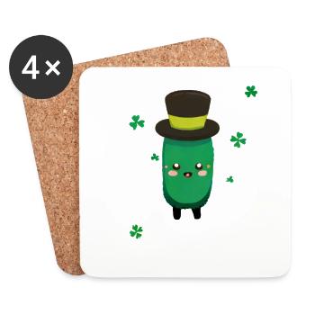Saint Patrick - Concombre - Dessous de verre (lot de 4) - blanc - Devant