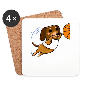 Here Comes The Basketbarker - Untersetzer (4er-Set) - Weiß - Vorne