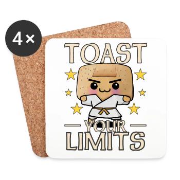 Portez un toast à vos limites - Toast - Dessous de verre (lot de 4) - blanc - Devant