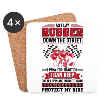 Drag Racing Race Car Prayer - Coasters (set of 4) - white - Front