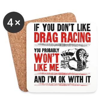 Drag Racing Race Car Vintage If - Coasters (set of 4) - white - Front