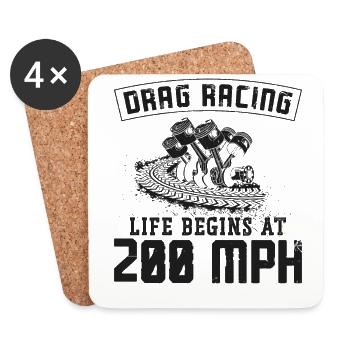 Drag Racing Race Car Vintage Drag - Dessous de verre (lot de 4) - blanc - Devant