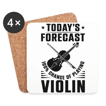 Violoniste violoniste prévisions du jour - Dessous de verre (lot de 4) - blanc - Devant